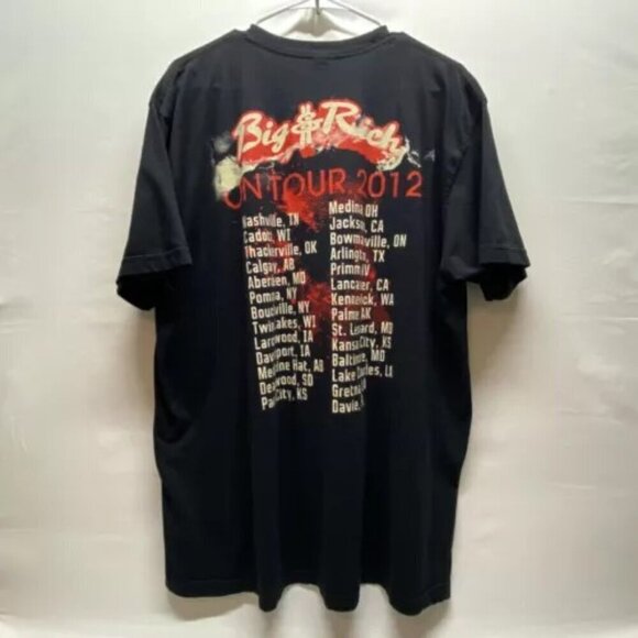 Big & Rich Concert T-Shirt Men's Black 2XL American Apparel USA Tour 2012 Logo - Picture 8 of 14